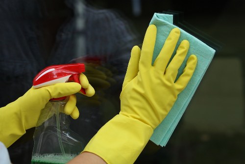 Professional deep cleaning service in a bright living room