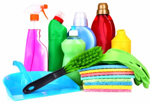Housecleaningservices worker cleaning different hard flooring types