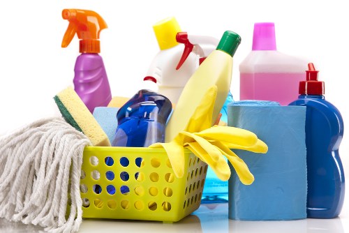 Eco-friendly house cleaning supplies arranged for home maintenance