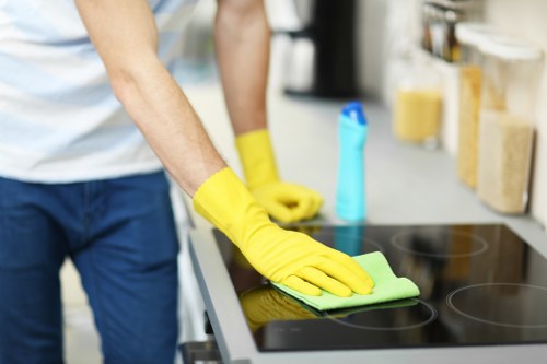 Routine domestic cleaning tools on a tidy floor